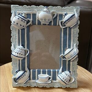 Blue and White Teapot Picture Frame